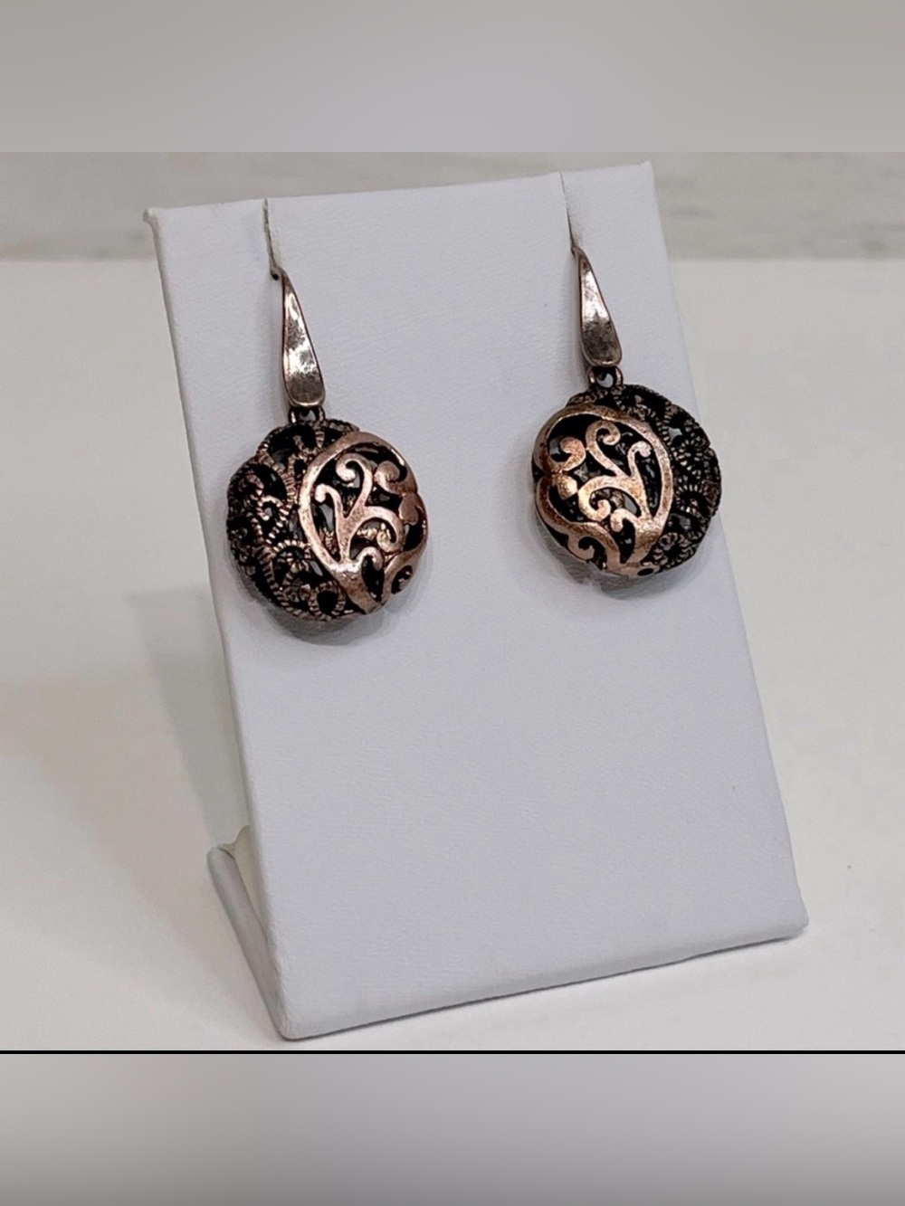 NEW Antiquist Rose Gold Filigree Dangle Earrings